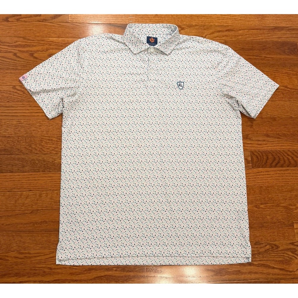 Donald Ross Sport Hillendale Country Club Golf Polo Shirt Mens XL Print Pattern